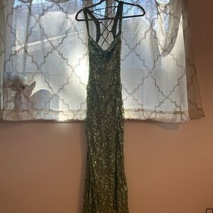 Elegant Green Sequin Gown